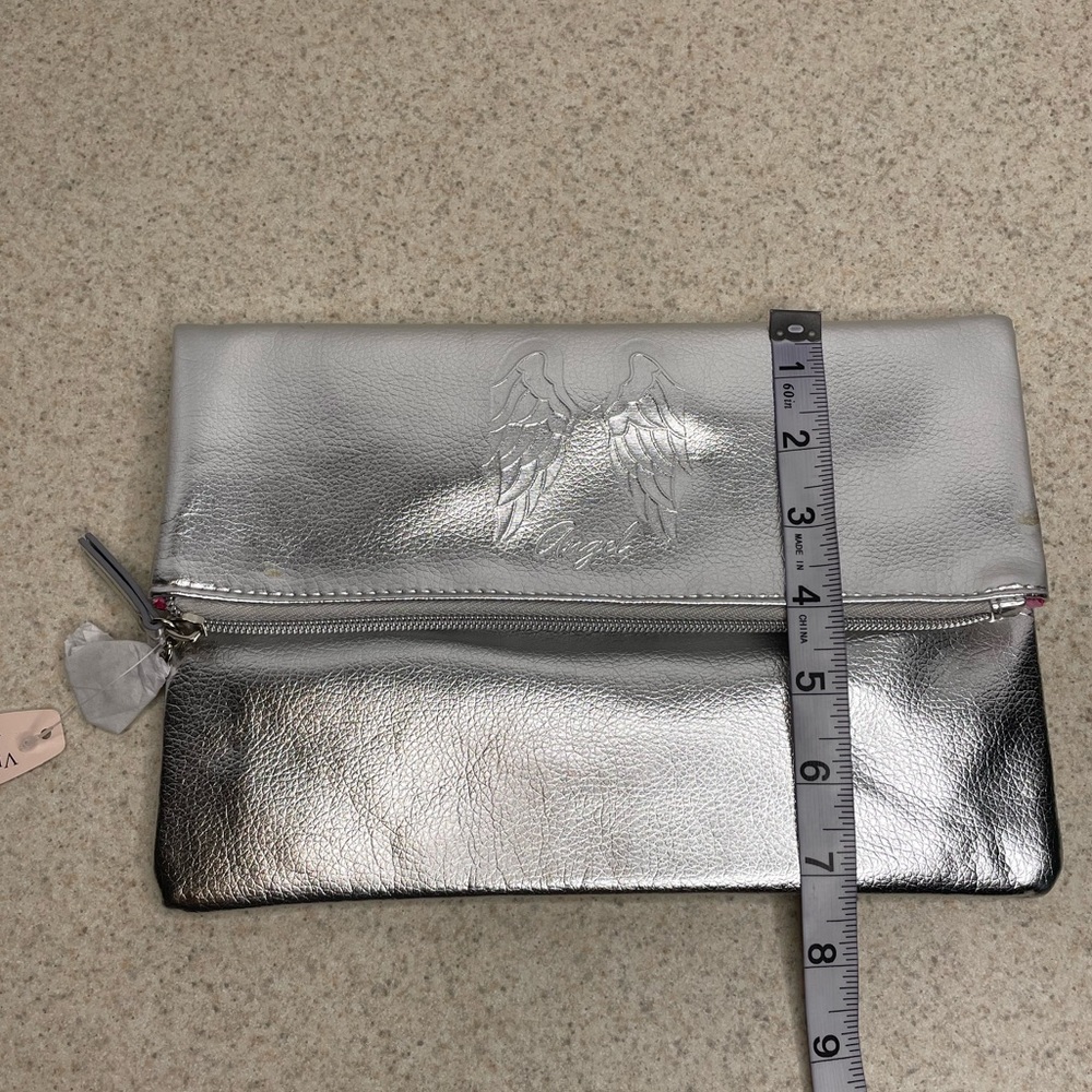 NEW Victoria's Secret Anniversary Silver Fold Over Angel Clutch Bag - Picture 6 of 7